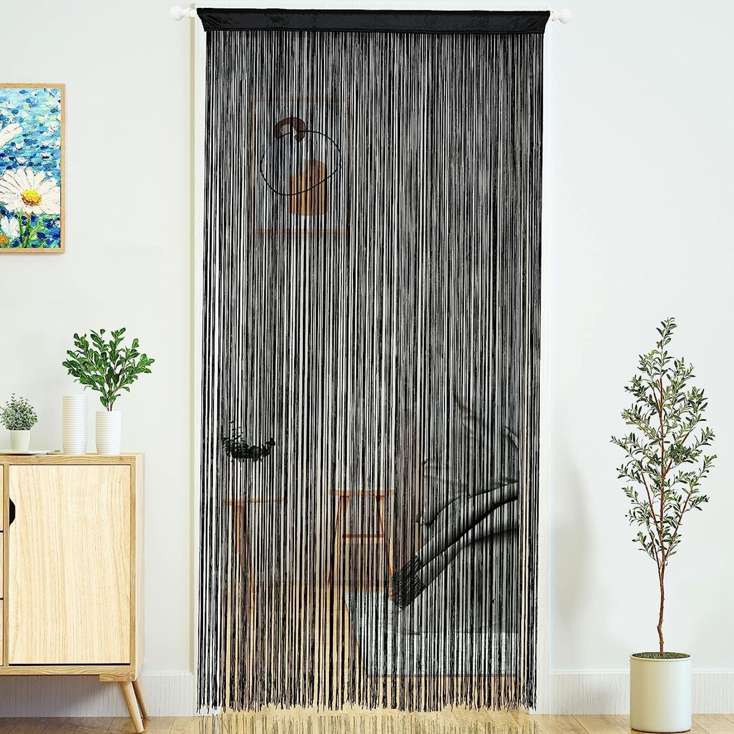 acheter un rideau de porte à lanières noir