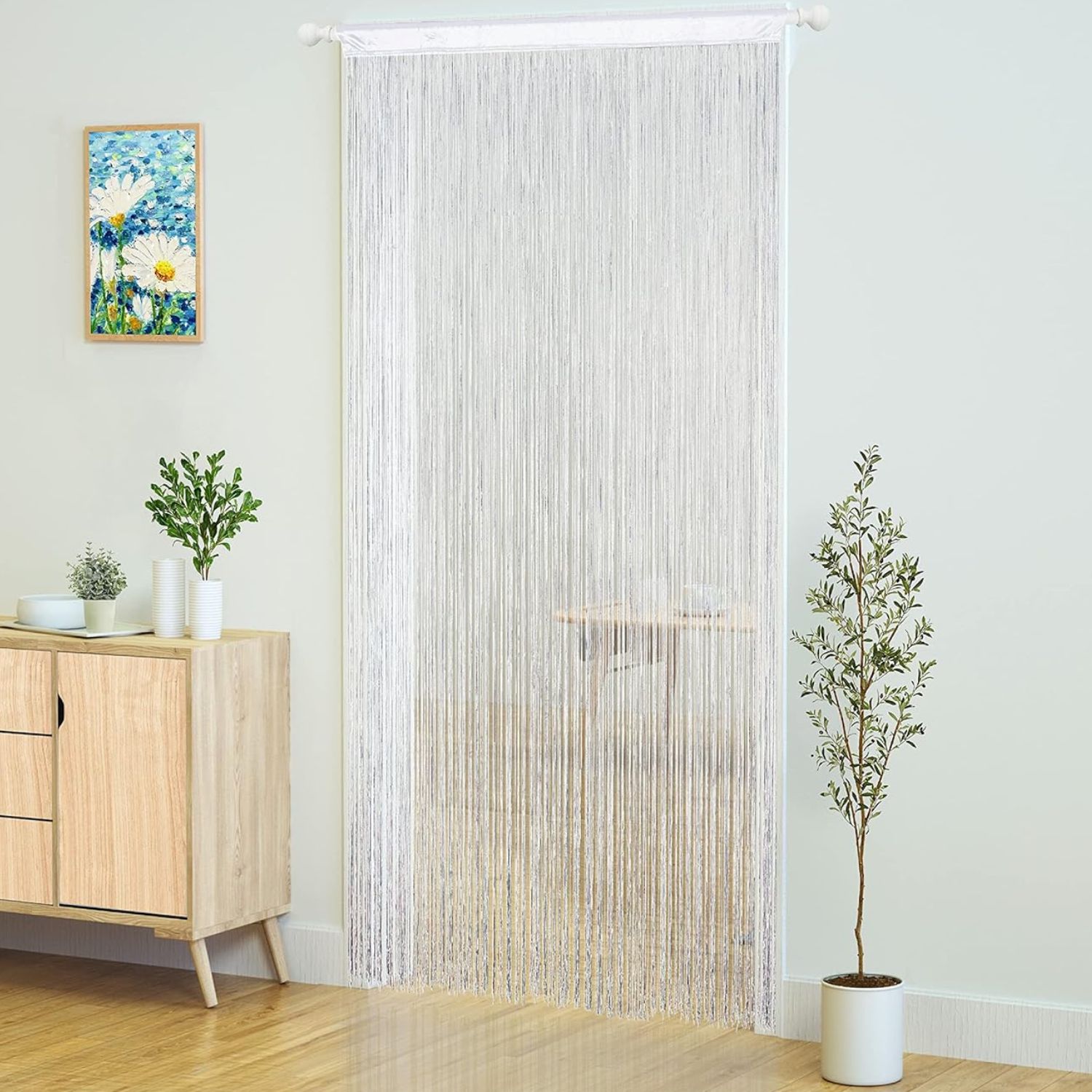 acheter un rideau de porte blanc
